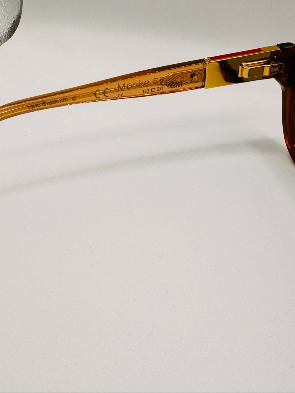 Kuboraum Maske S6 Amber Gold Rectangular Sunglasses 53□20 Handmade Italy - Picture 4 of 6